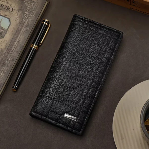 Sleek Dark Long Men’s Wallet - Image 2