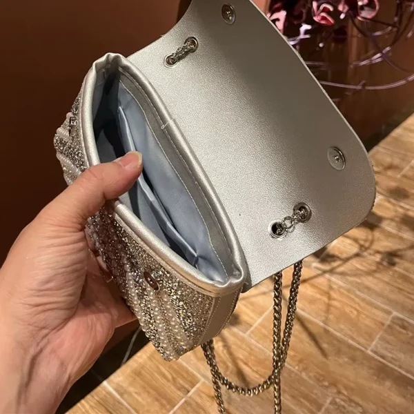 Silver Fiona Ladies Clutch Bag - Image 2