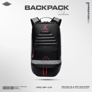 Stylish young man wearing a black outfit carrying a Jordan 23 backpack — men bag price in Bangladesh] affordable fashion gear.