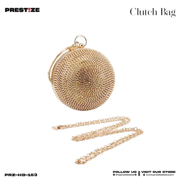 Ladies Clutch Bag - Golden Oval