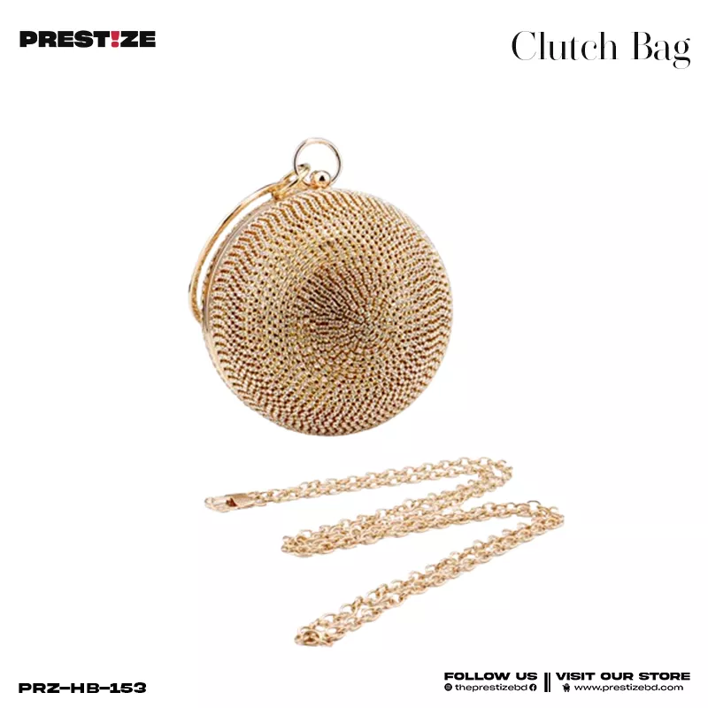 Ladies Clutch Bag - Golden Oval