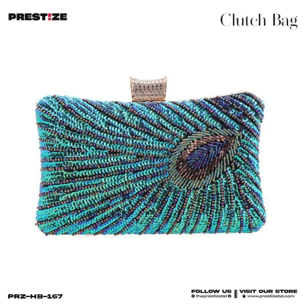 Blue Peacock Ladies Clutch Bag