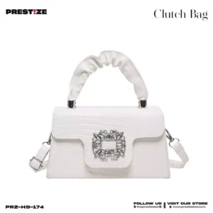 Elegant White Ladies Clutch Bag