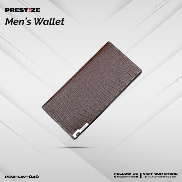 Coffee Crocodile Men's Long Wallet