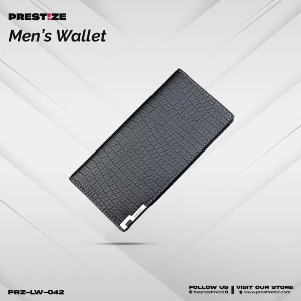 Dark Crocodile Men's Long Wallet