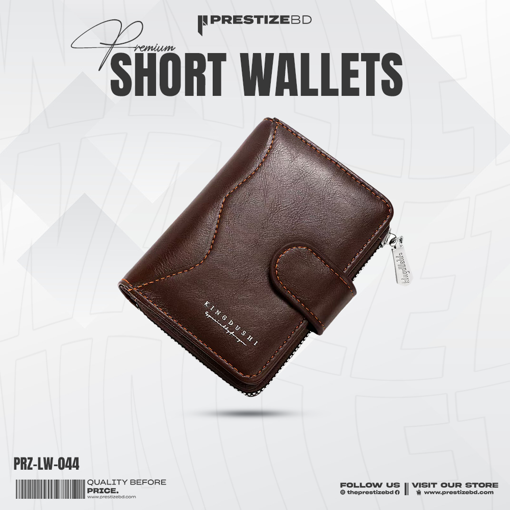 Kingdushi Mini Bi-Fold Men's Leather Wallet - Brown