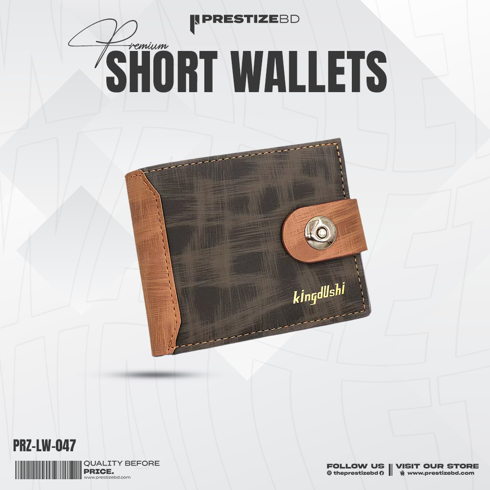 Kingdushi Mini Bi-Fold Men's Hook Wallet - Brown