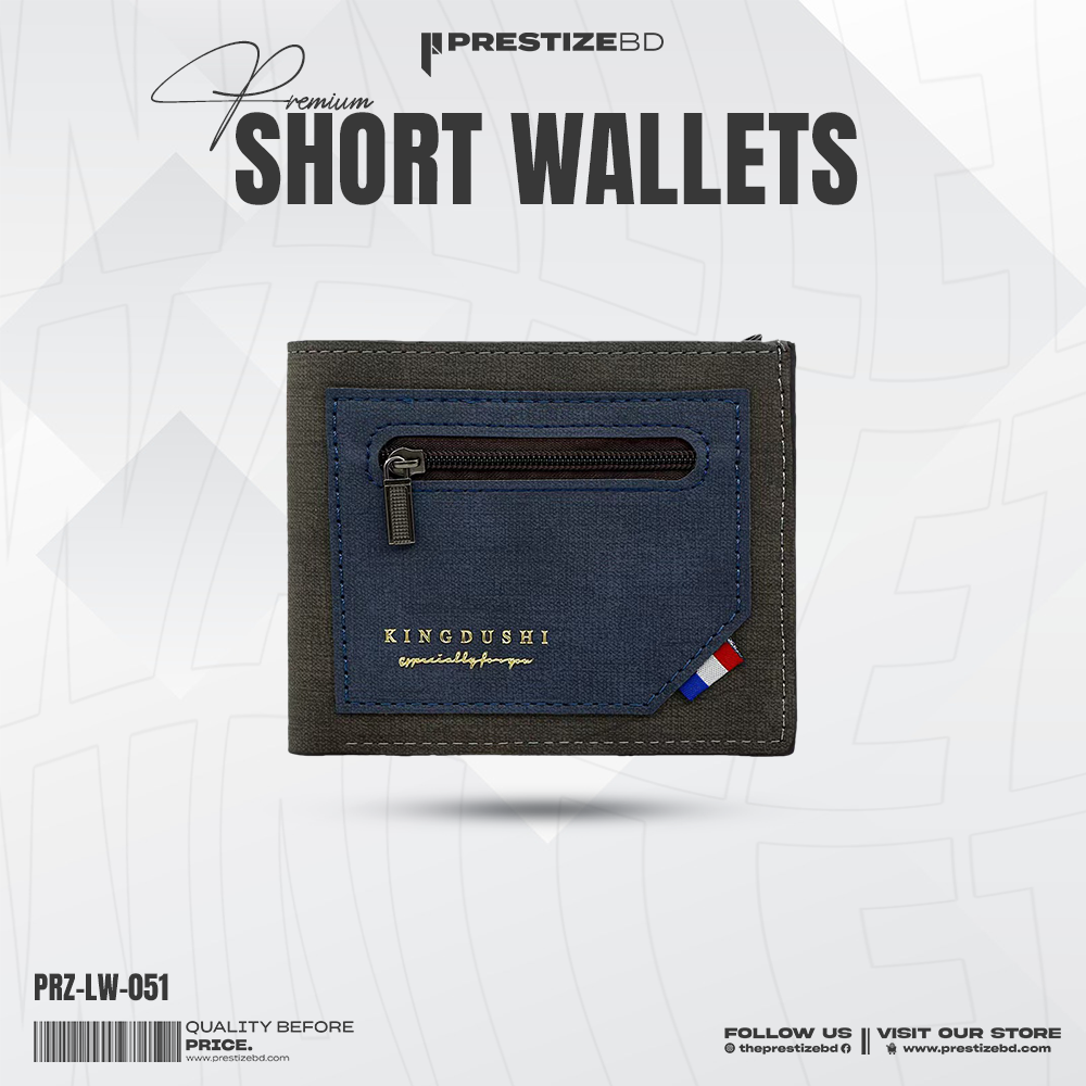 Kingdushi Mini Bi-Fold Jeans Wallet - Black