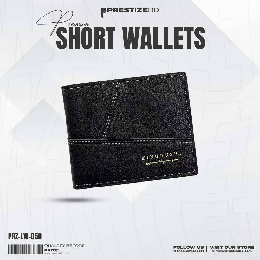 Kingdushi Mini Bi-Fold Men's Classic Wallet - Black