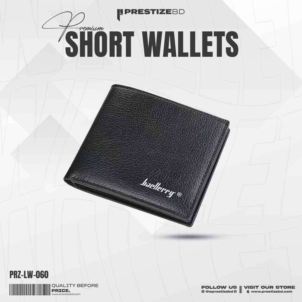 Baellerry Classic Bi-Fold Mini Men's Wallet - Black