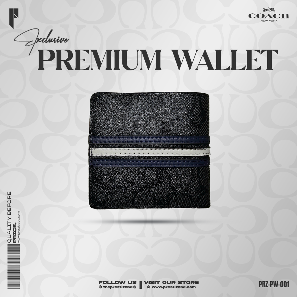 Coach Mini Bi-Fold Black Wallet