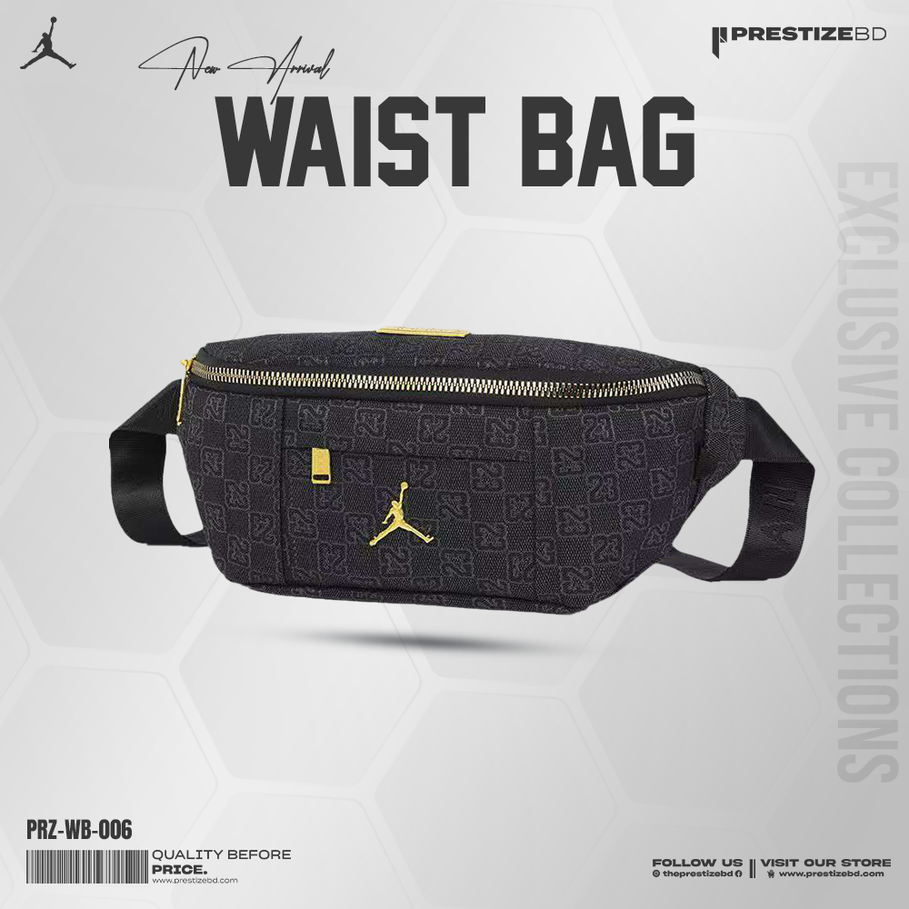 Jordan Monogram Waist Bag black with adjustable strap