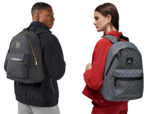 Stylish young man wearing a black outfit carrying a Jordan 23 backpack — men bag price in Bangladesh] affordable fashion gear.