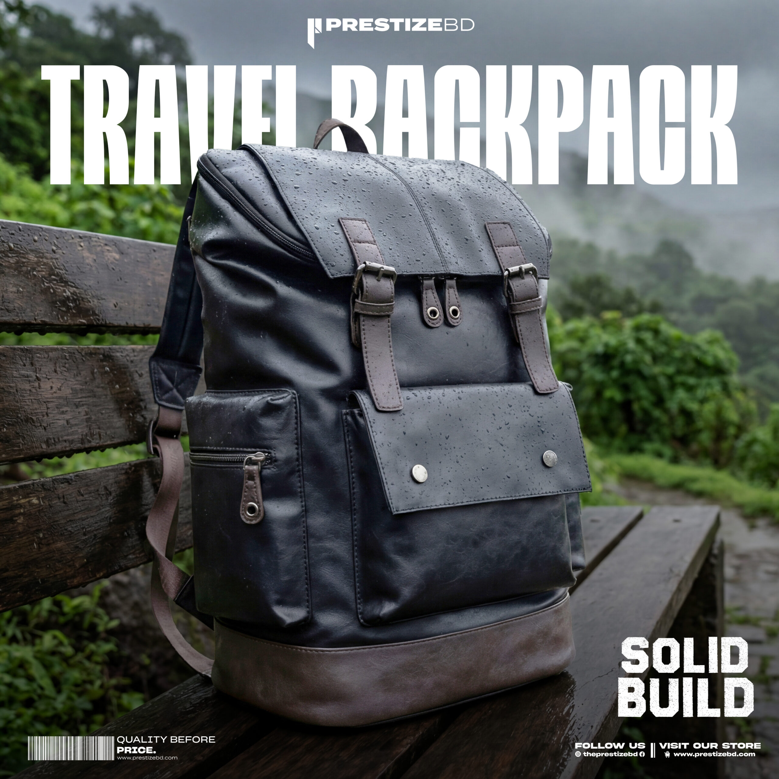 Leather Travel Backpack - Prestize BD Exclusives - Image 2