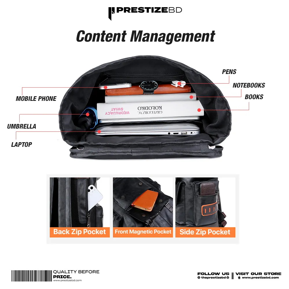 Leather Travel Backpack - Prestize BD Exclusives - Image 11
